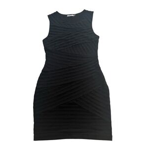 Calvin Klein Women's Size 6 Black Dress Sleeveless Fitted Event Short Ruched